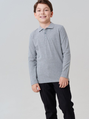 Футболка-поло с длинным рукавом для мальчика
