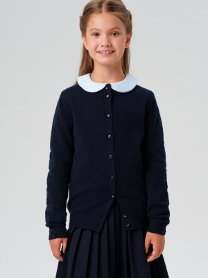 Кардиган с украшением из страз для девочки