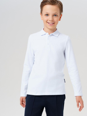 Футболка-поло с длинным рукавом для мальчика