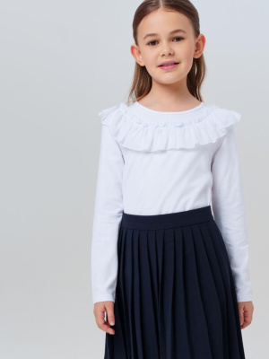 Фуфайка трикотажная для девочек (футболка с длинными рукавами)