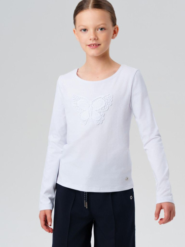 Фуфайка трикотажная для девочек (футболка с длинными рукавами)