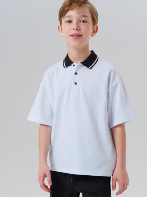 Джемпер трикотажный с воротником поло для мальчиков