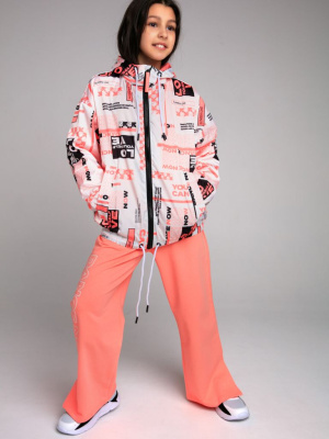 Куртка текстильная с полиуретановым покрытием для девочек (ветровка)