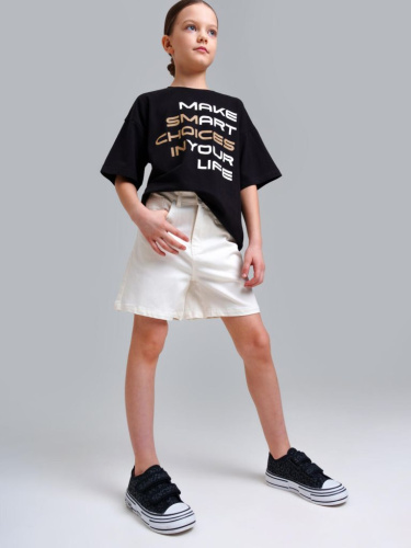 Шорты текстильные джинсовые для девочек