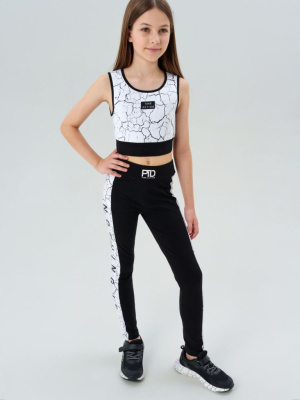 Комплект трикотажный для девочек: топ, брюки (легинсы)