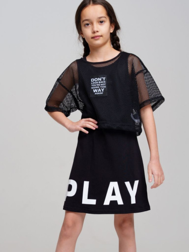 Комплект трикотажный для девочек: сарафан, фуфайка (футболка)