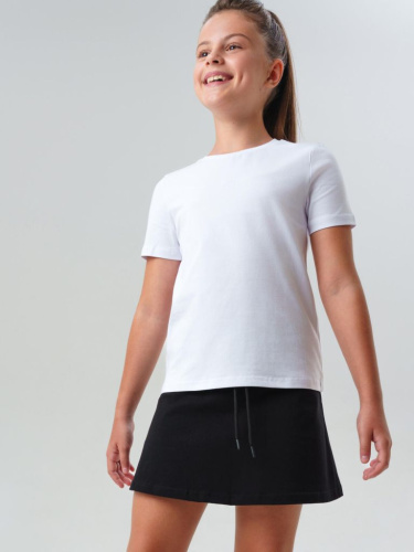 Комплект трикотажный для девочек: фуфайка (футболка), юбка-шорты