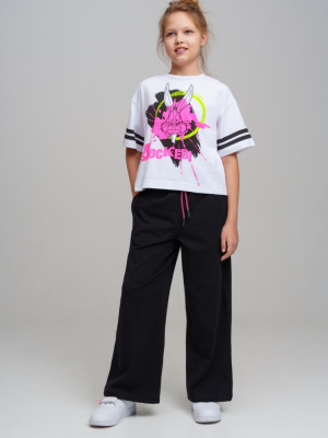 Комплект трикотажный для девочек: фуфайка (футболка), брюки (легинсы)