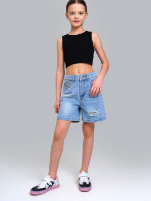 Шорты текстильные джинсовые для девочек
