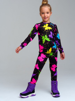 Термокомплект трикот. для девочек: фуфайка (футболка) с длин. рук, брюки для эпизод. использования