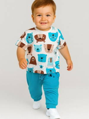 Комплект детский трикотажный для мальчиков: джемпер (футболка), брюки