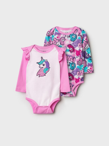 Боди детское трикотажное для девочек, 2 шт в комплекте