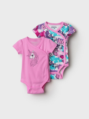 Боди детское трикотажное для девочек, 2 шт в комплекте