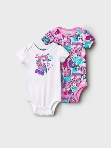 Боди детское трикотажное для девочек, 2 шт в комплекте