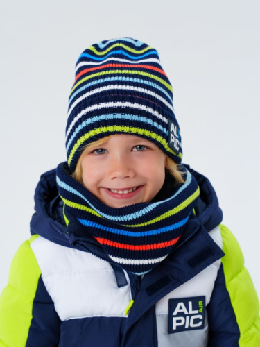 Комплект трикотажный для мальчиков: шапка, снуд