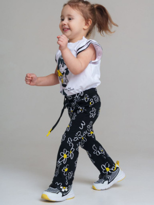 Брюки детские трикотажные для девочек, 2 пары в комплекте