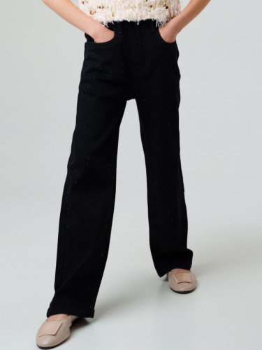 Брюки текстильные джинсовые для девочек