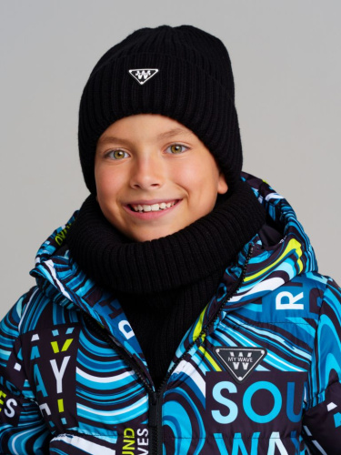 Комплект трикотажный для мальчиков: шапка, снуд