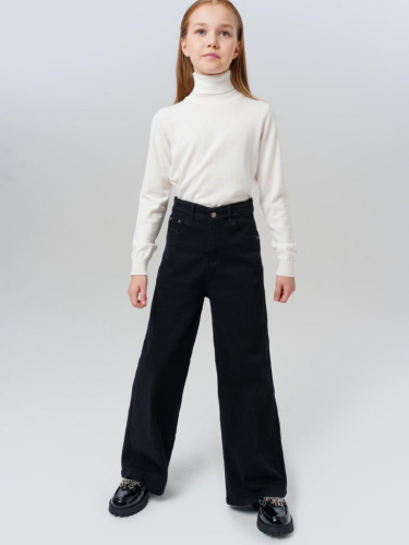 Брюки текстильные джинсовые для девочек