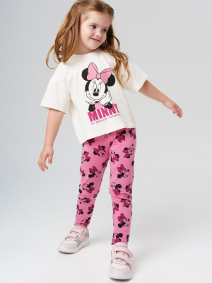 Комплект трикотажный для девочек: фуфайка (футболка), брюки (легинсы)