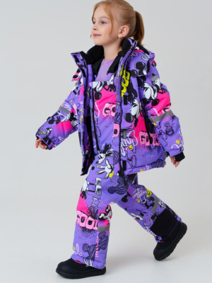 Комплект текстильный с полиуретановым покрытием для девочек: куртка, полукомбинезон