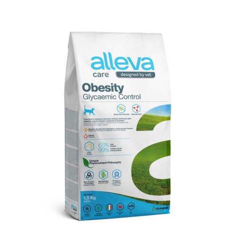 Alleva Care Cat Adult Obesity Glycemic Control сухой диетический корм для кошек, для контроля потребления глюкозы - 1,5 кг ветеринарный супер премиум низкозерновые для взрослых с курицей мешок Импортный корм 1 уп. х 1 шт. х 1.5 кг