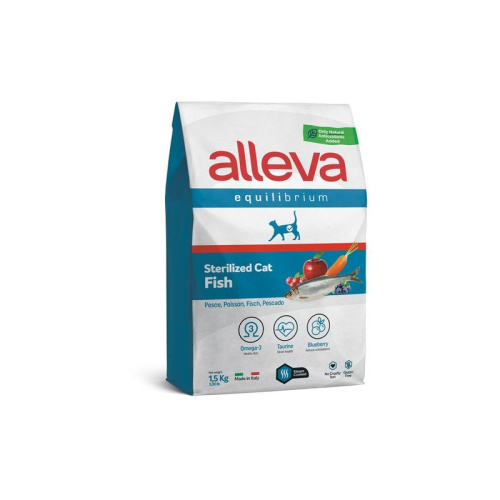 Alleva Equilibrium Fish Sterilized Cat сухой корм для стерилизованных кошек, с РЫБОЙ - 1,5 кг повседневный супер премиум низкозерновые для взрослых с рыбой мешок Импортный корм 1 уп. х 1 шт. х 1.5 кг