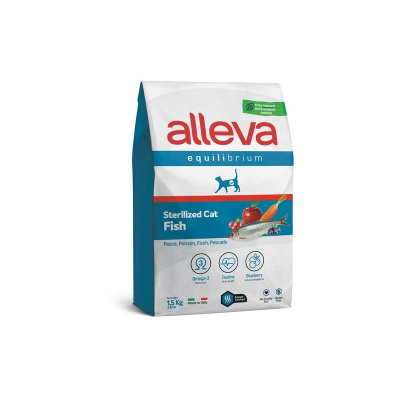 Alleva Equilibrium Fish Sterilized Cat сухой корм для стерилизованных кошек, с РЫБОЙ - 1,5 кг повседневный супер премиум низкозерновые для взрослых с рыбой мешок Импортный корм 1 уп. х 1 шт. х 1.5 кг