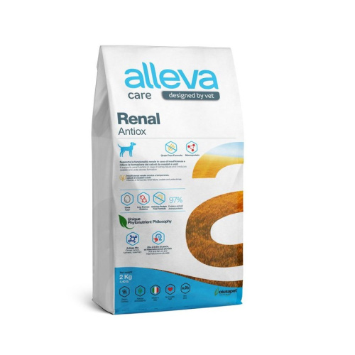 Alleva Care Dog Adult Renal Antiox сухой диетический корм для собак, при заболевании мочевыводящей системы - 2 кг ветеринарный супер премиум низкозерновые для взрослых с яйцом для всех пород мешок Импортный корм 1 уп. х 1 шт. х 2 кг
