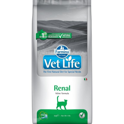 Farmina Vet Life Cat Renal сухой корм для кошек, для поддержания функции почек - 5 кг диетические супер премиум для взрослых с курицей мешок Импортный корм 1 уп. х 1 шт. х 5 кг
