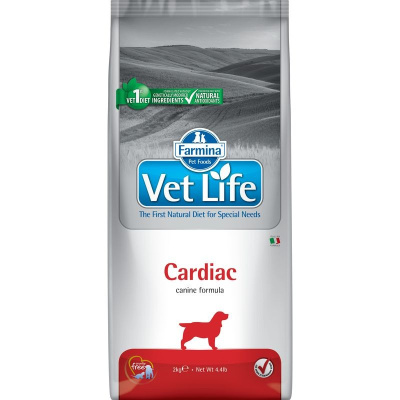 Farmina Vet Life Dog Cardiac ветеринарный диетический сухой корм для взрослых собак с хронической сердечной недостаточностью - 2 кг диетические супер премиум для взрослых с курицей для всех пород мешок Импортный корм 1 уп. х 1 шт. х 2 кг