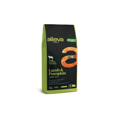 Alleva Natural Adult Lamb &amp; Pumpkin Medium/Maxi сухой корм для собак средних и крупных пород, с ЯГНЕНКОМ и тыквой повседневный супер премиум низкозерновые для взрослых с ягненком породы крупного размера мешок Импортный корм 1 уп. х 1 шт. х 12 кг