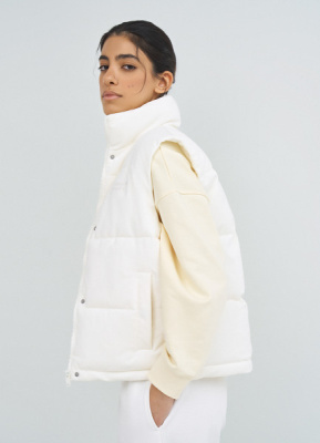 Утеплённый вельветовый жилет, Бежевый