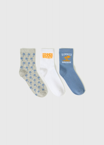 Носки для мальчиков, 3 пары, Голубой