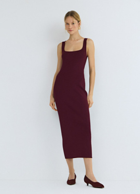 Платье в рубчик, Фиолетовый