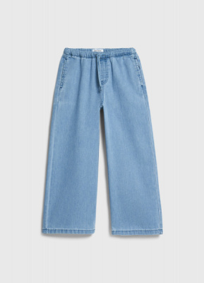 Джинсы Wide leg с утяжкой для девочек, Голубой