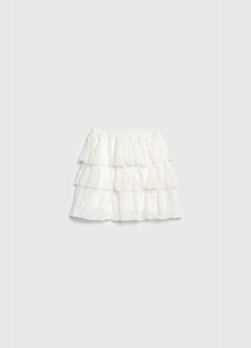 Юбка из воздушного кружева для девочек, Бежевый