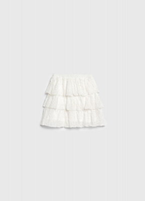 Юбка из воздушного кружева для девочек, Бежевый