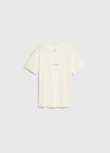 Футболка в рубчик для девочек, Белый