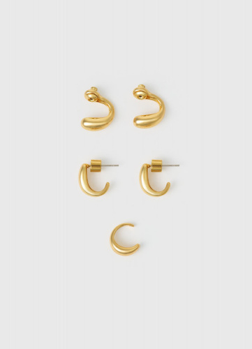 Серьги женские, 3 шт., Золотой