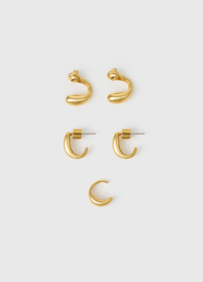 Серьги женские, 3 шт., Золотой