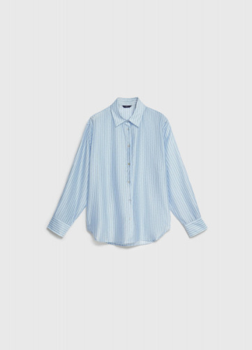 Блузка из лиоцелла в полоску, Голубой