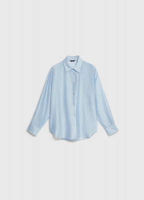 Блузка из лиоцелла в полоску, Голубой