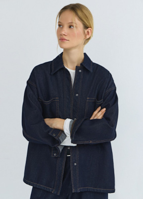 Джинсовая куртка-рубашка, Синий