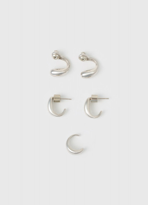 Серьги женские, 3 шт., Серебряный