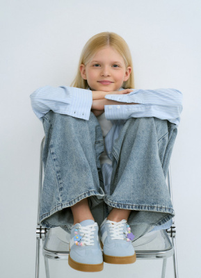 Кеды с обвесами для девочек, Голубой