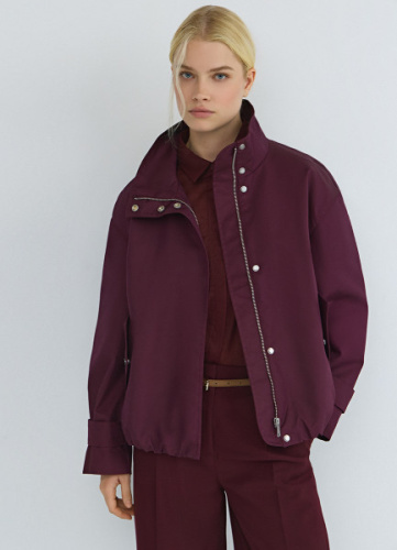 Короткая куртка с воротником-стойкой, Фиолетовый