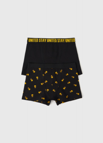 Трусы-боксеры для мальчиков, 2 шт., Черный