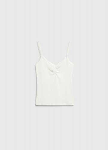 Майка с кружевом для девочек, Белый