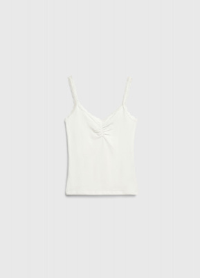 Майка с кружевом для девочек, Белый